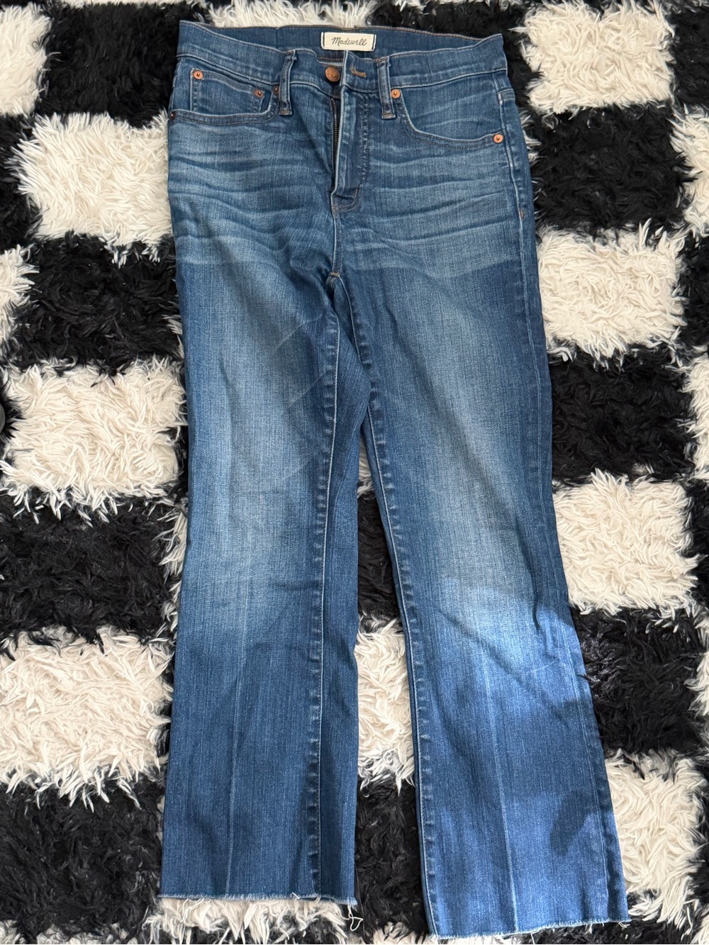 Madewell Cali Demi Boot Jeans with Raw Hem